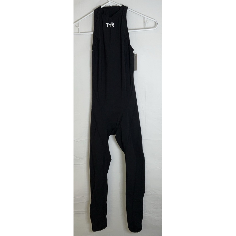 NWT Men's TYR Tracer Light Zipperback Full Body Training Suit Black Size 26